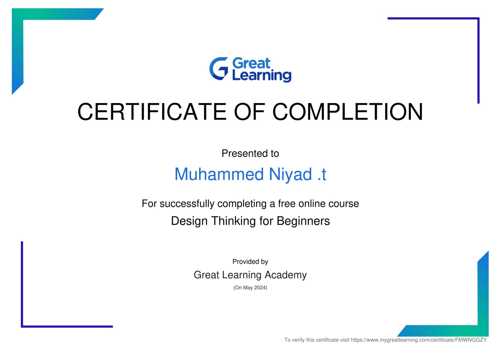 certificate of achievement